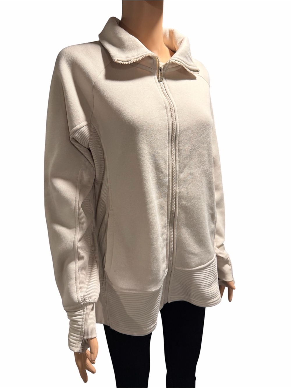 RBX Cream Zip-Up Fleece Jacket